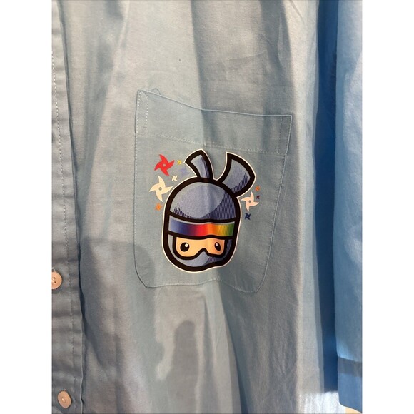 BIG & TALL Saddlebred Graphic Casual Button Up Shirt Blue 3XLT GUC - Picture 5 of 10